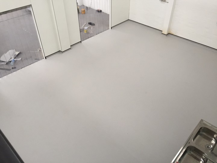 Wet room flooring at Benmor Medical U.K. DCS Flooring Ltd